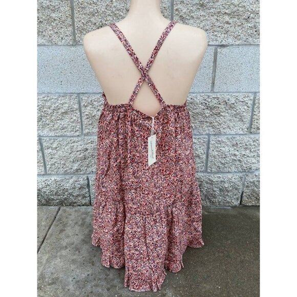 Universal Thread Women's Sleeveless Short Pintuck Dress Pink Floral XL - Picture 4 of 7